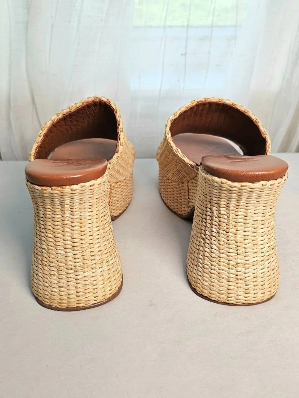 Simon Miller x Mango Raffia Platform Sandals Natural EU 40 NIB